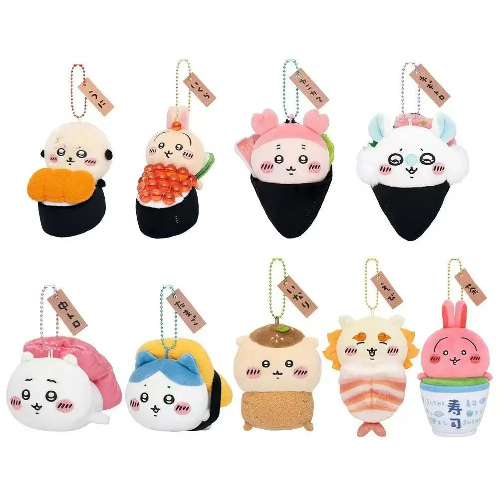Japanese Anime Jhiikawas Sushi Series Plush Keychain Cute Usagi Hachiware Jiikawa Nigiri Sushi Bag Charm Pendant
Japanese Anime Jhiikawas Sushi Series Plush Keychain Cute Usagi Hachiware Jiikawa Nigiri Sushi Bag Charm Pendant