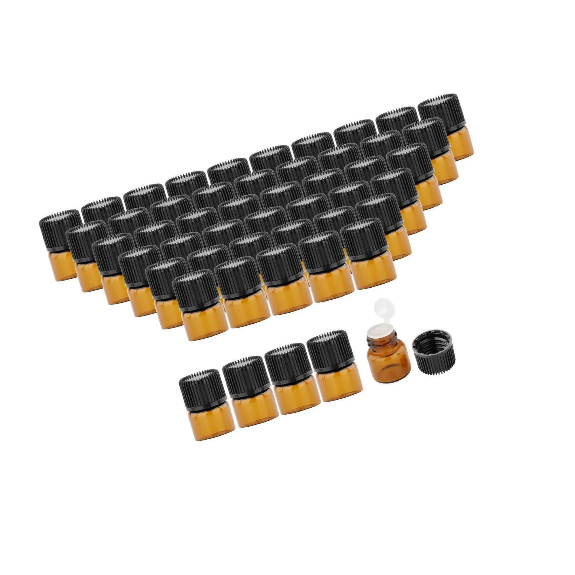 50x Amber Mini Glass Bottle for Aromatherapy middle hole plug 1ml
50x Amber Mini Glass Bottle for Aromatherapy middle hole plug 1ml