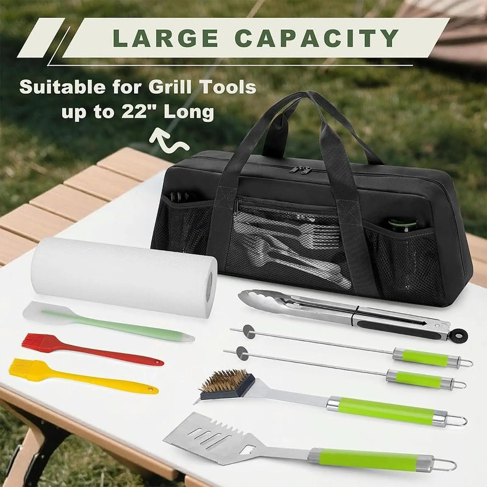 BBQ Grill Accessories Bag Carry Bag Gift for Men Black Large Capacity Grill Accessory Storage for Picnic Hiking Outdoor Home
BBQ Grill Accessories Bag Carry Bag Gift for Men Black Large Capacity Grill Accessory Storage for Picnic Hiking Outdoor Home