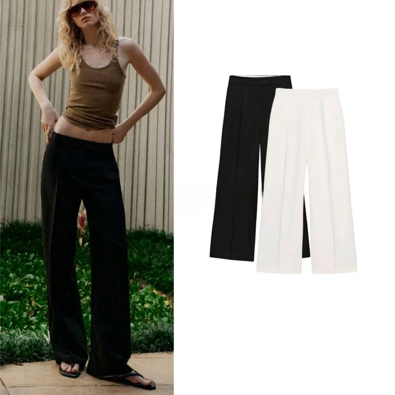 Spring Summer New Arrival Women's Casual High Waist Straight Leg Pants Zipper Long Trousers Commute Style Loose Pleated Skirt
Spring Summer New Arrival Women's Casual High Waist Straight Leg Pants Zipper Long Trousers Commute Style Loose Pleated Skirt