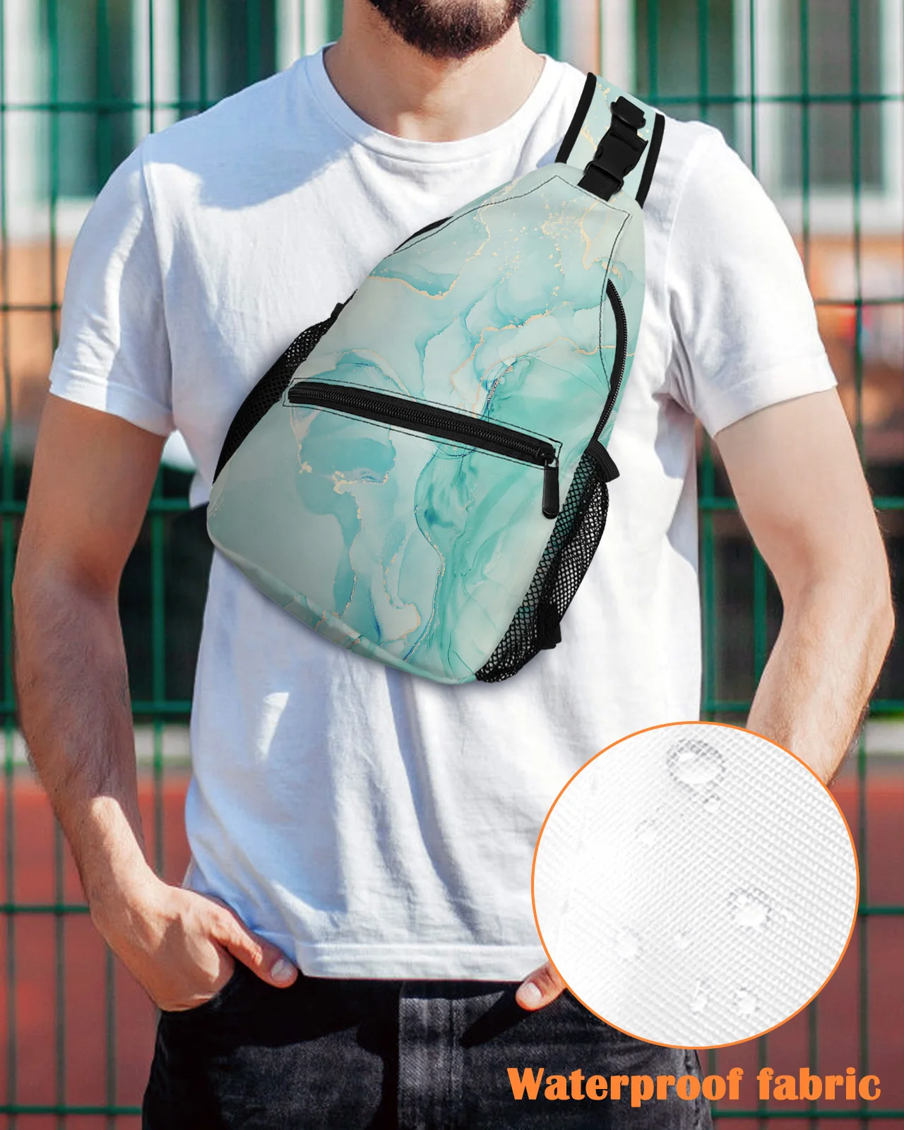 Marble Texture Gradient Aqua Chest Bags for Women Men Waterproof Shoulder Bag Outdoor Travel Sport Crossbody Bag
Marble Texture Gradient Aqua Chest Bags for Women Men Waterproof Shoulder Bag Outdoor Travel Sport Crossbody Bag