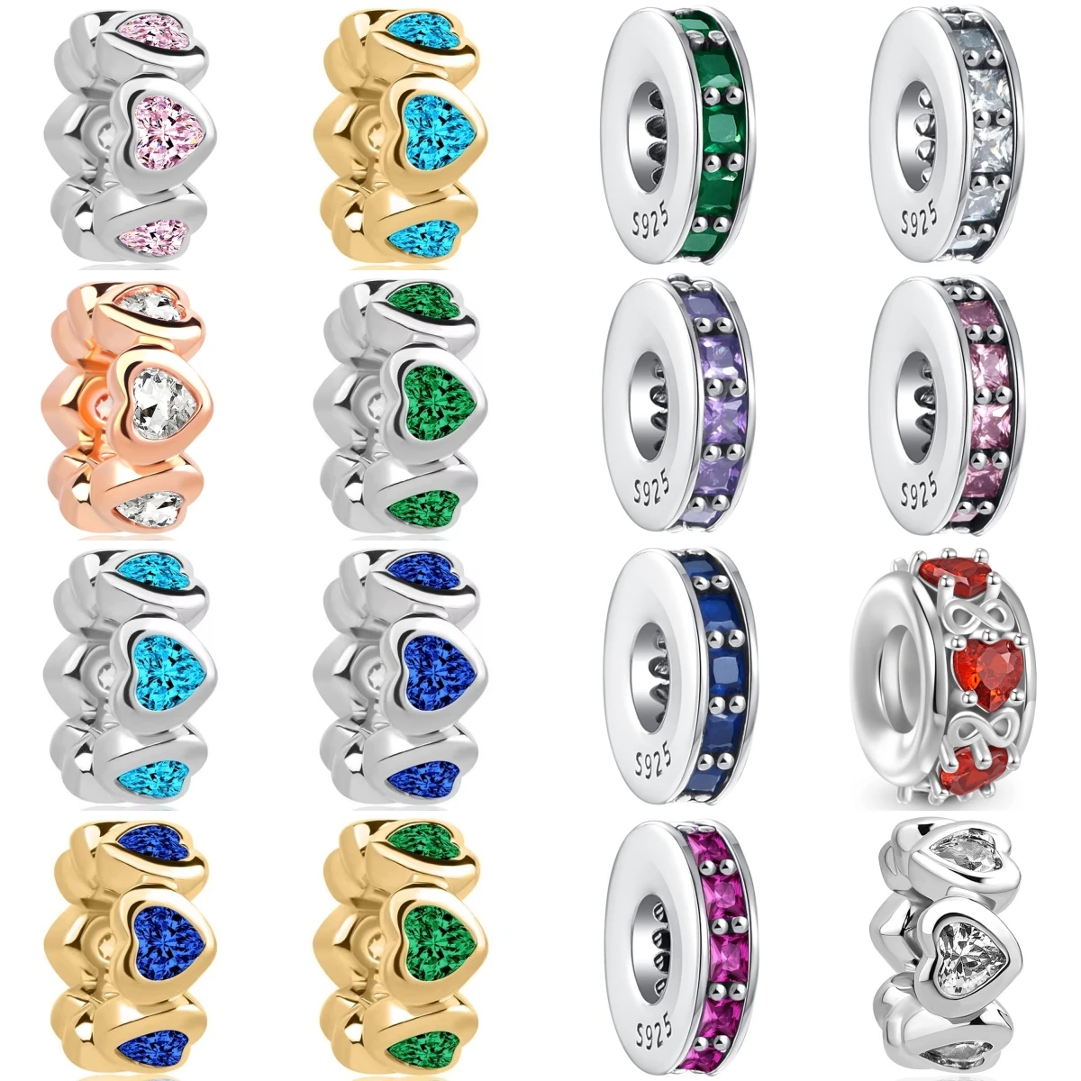 925 Sterling Silver Colorful Crystal Heart Spacer Beads Fit Original Bracelet DIY Charms For Women Jewelry
925 Sterling Silver Colorful Crystal Heart Spacer Beads Fit Original Bracelet DIY Charms For Women Jewelry