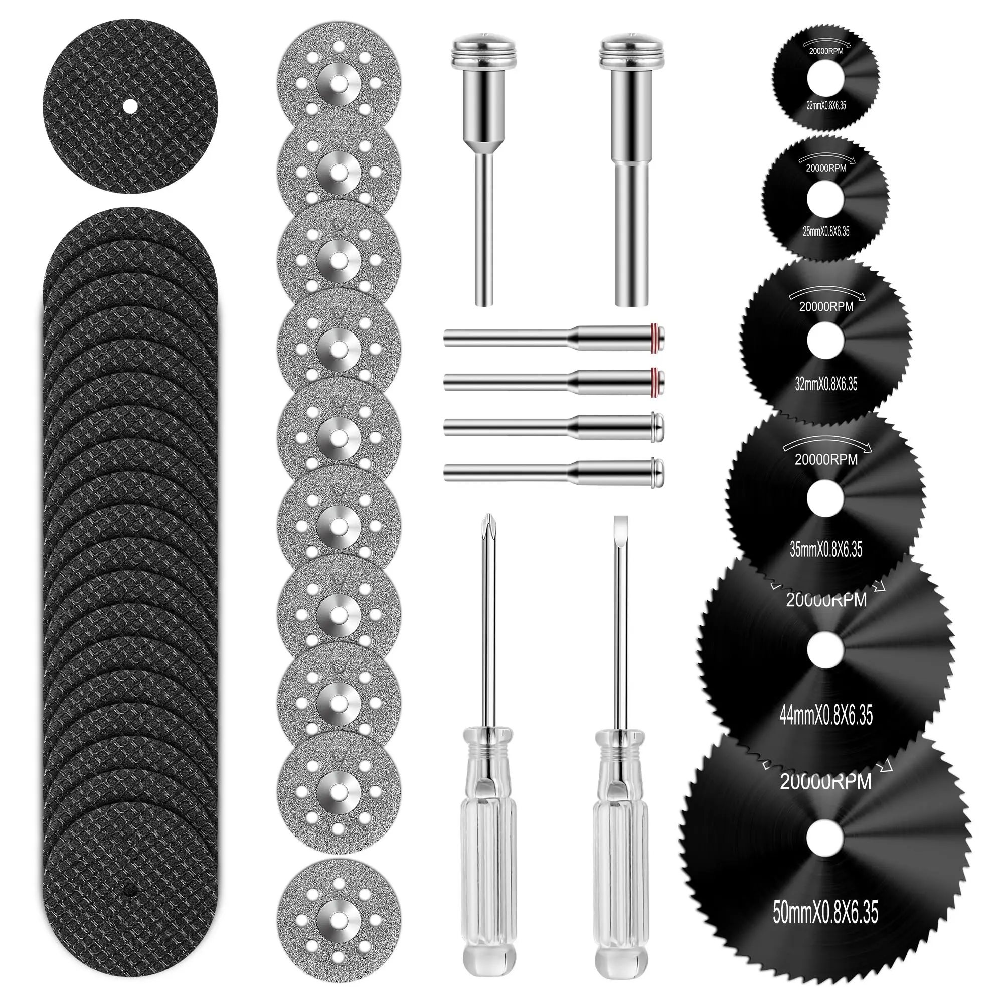 44PCS Circular Saw Blade Set for Rotary Tool, Cutting & Grinding Wheels, Dremel Compatible Accessories for Metal, Wood & Plastic
44PCS Circular Saw Blade Set for Rotary Tool, Cutting & Grinding Wheels, Dremel Compatible Accessories for Metal, Wood & Plastic