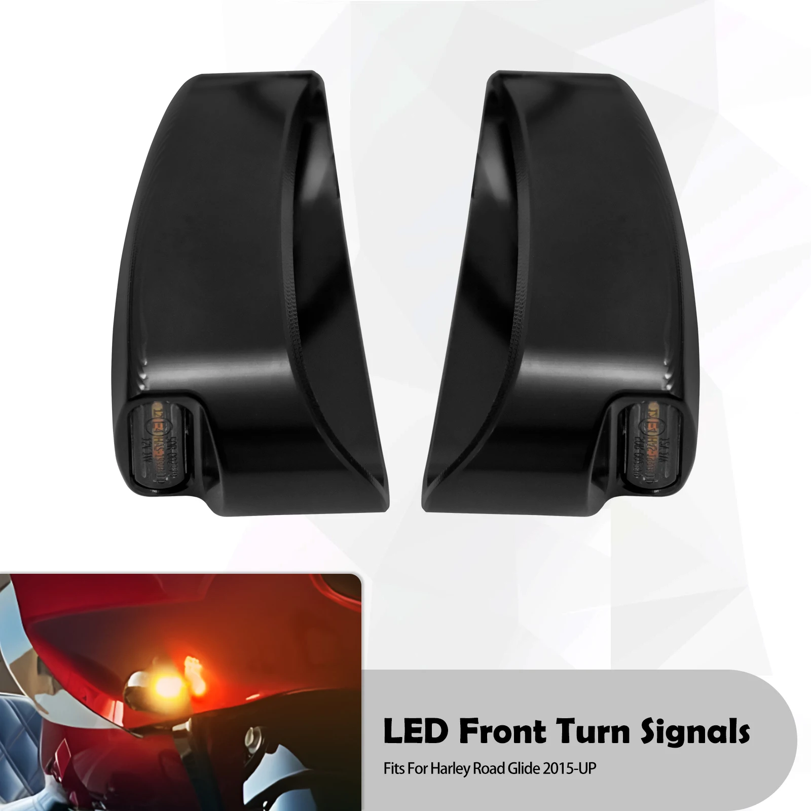 Motorcycle Front LED Lights E Mark Turn Signals Indicator Lamp For Harley Touring Road Glide FLTRX Ultra Limited 2015-2024 FLTRK
Motorcycle Front LED Lights E Mark Turn Signals Indicator Lamp For Harley Touring Road Glide FLTRX Ultra Limited 2015-2024 FLTRK