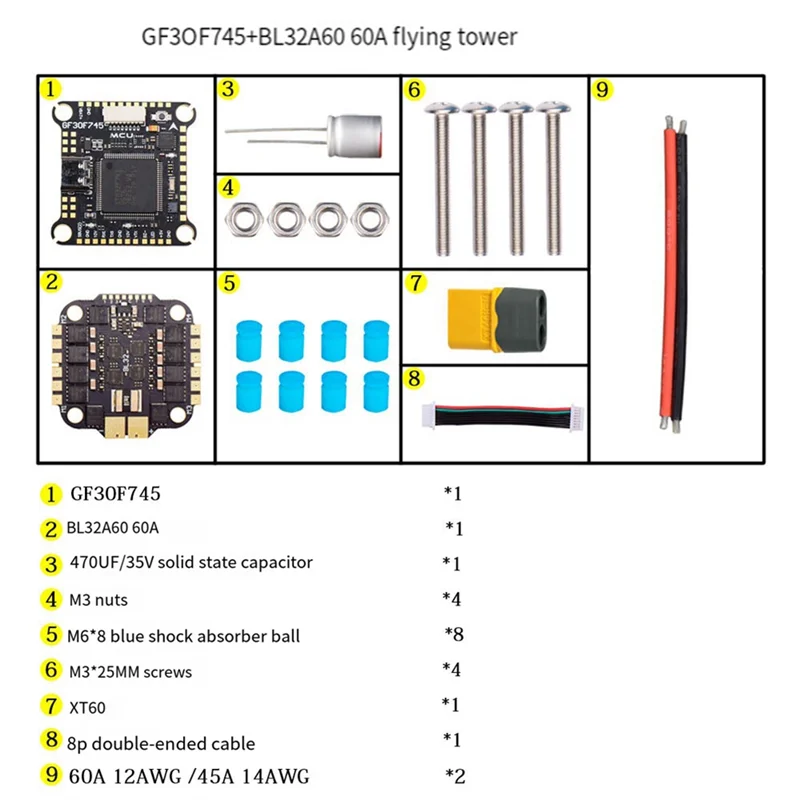 【Must-Haves】F745 FC&ESC FPV Stack GF30F745 Flight Controller 60A 4In1 ESC 3-6S 30X30mm For RC FPV Drone
【Must-Haves】F745 FC&ESC FPV Stack GF30F745 Flight Controller 60A 4In1 ESC 3-6S 30X30mm For RC FPV Drone