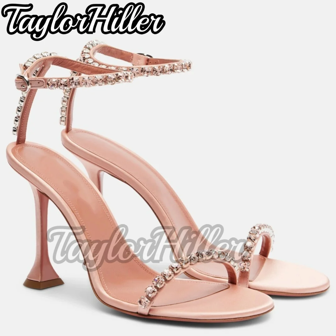 New Glittering Rhinestones Heeled Sandals Double Strappy Buckle Strap High Heels Round Toe Women Spring Summer Fairy Shoes 2026
New Glittering Rhinestones Heeled Sandals Double Strappy Buckle Strap High Heels Round Toe Women Spring Summer Fairy Shoes 2026