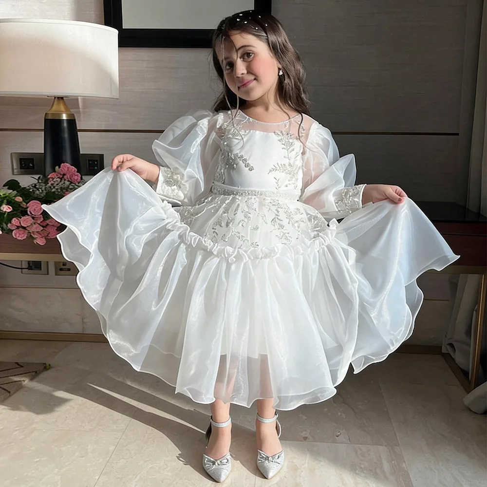 White Flower Girl Dresses O-neck Dress For Girls Lace Organza Birthday Dress Puffy Girl Princess Dress Cute Kids' Dresses
White Flower Girl Dresses O-neck Dress For Girls Lace Organza Birthday Dress Puffy Girl Princess Dress Cute Kids' Dresses