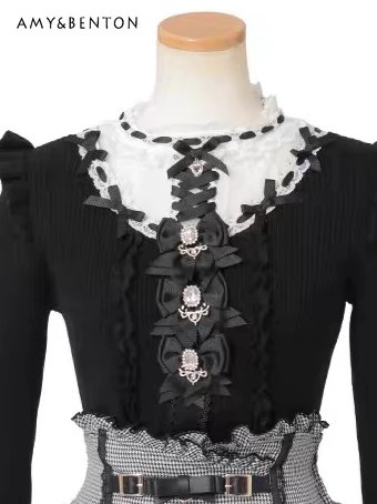 Liz японский стиль, массовый производство, милый милый кружевной лоскутный свитер в стиле Лолиты с круглым вырезом, облегающий вязаный пуловер с длинными рукавами для женщин
Liz японский стиль, массовый производство, милый милый кружевной лоскутный свитер в стиле Лолиты с круглым вырезом, облегающий вязаный пуловер с длинными рукавами для женщин