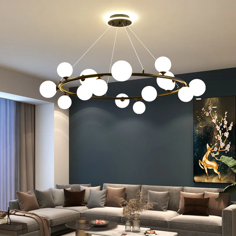 Nordic Glass Bulb Chandelier Led Pendant Lamp for Bedroom Living Room Dining Room Home Decorative Round Circle Pendant Lights
Nordic Glass Bulb Chandelier Led Pendant Lamp for Bedroom Living Room Dining Room Home Decorative Round Circle Pendant Lights