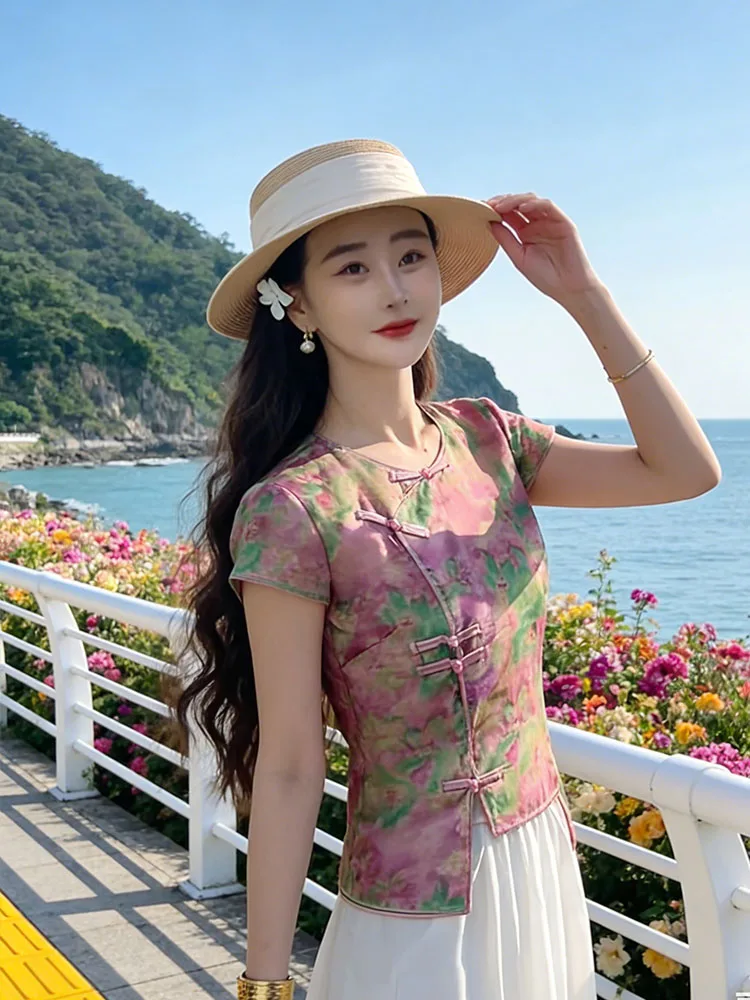 Slimming Effect Chinese Style Shirt Fashionable Short Sleeve Elegant Personality Summer New Arrival Women's Premium Quality Top
Slimming Effect Chinese Style Shirt Fashionable Short Sleeve Elegant Personality Summer New Arrival Women's Premium Quality Top