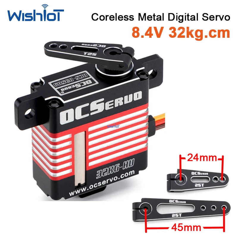 OCS-D3509 8.4V 32kg.cm 48g 0.09S/60° Coreless Motor High Torque Servo Steel Gear All CNC Case Wing Servo
OCS-D3509 8.4V 32kg.cm 48g 0.09S/60° Coreless Motor High Torque Servo Steel Gear All CNC Case Wing Servo