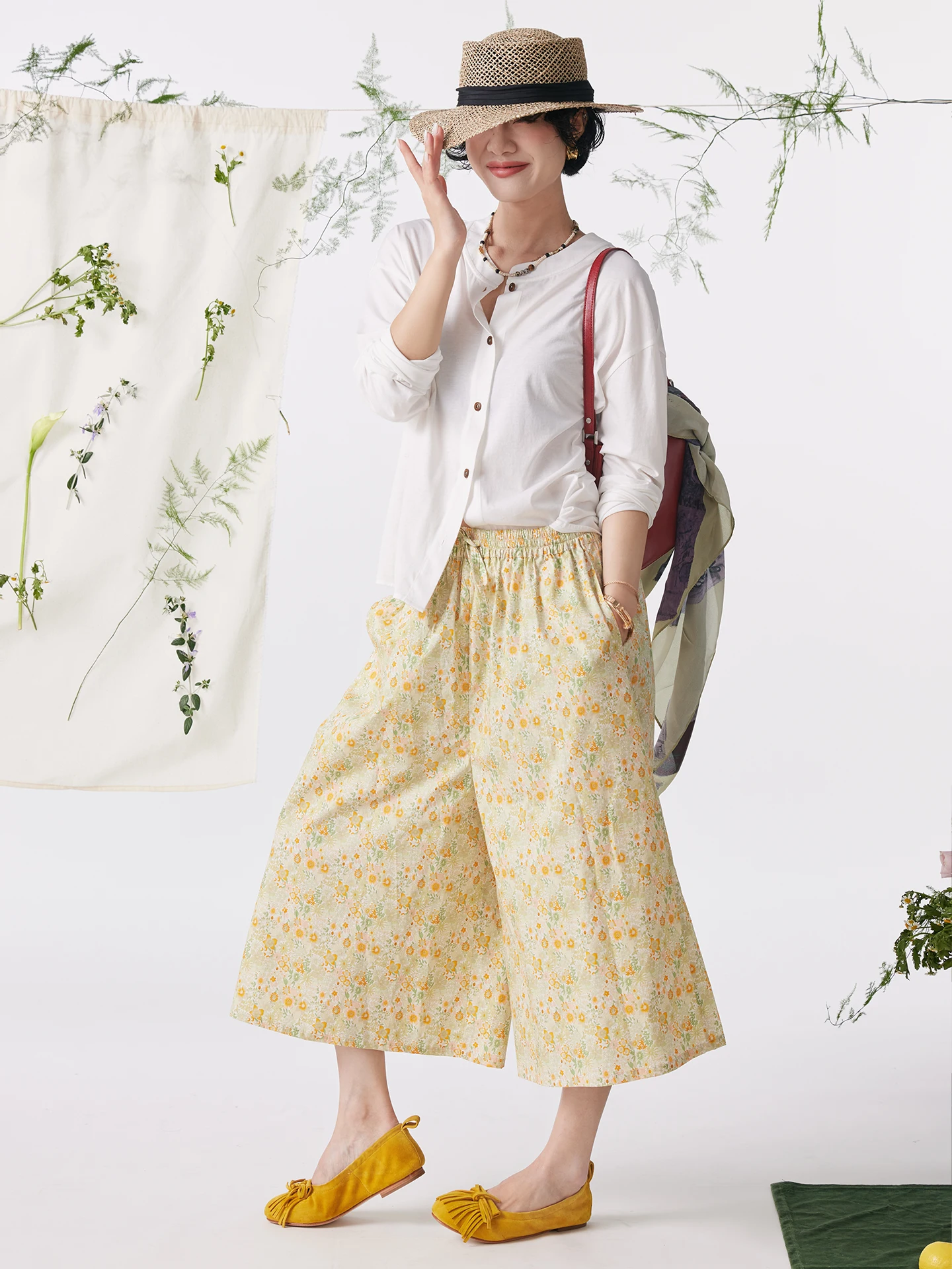 Buuyie Floral Print Casual Pants Women's New Spring Summer Slimming Simple High Waist Wide Leg Cotton Comfortable Fashion
Buuyie Floral Print Casual Pants Women's New Spring Summer Slimming Simple High Waist Wide Leg Cotton Comfortable Fashion