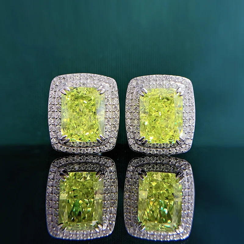 SpringLady New Trendy 925 Sterling Silver 7*9MM Radiant Cut Olive High Carbon Diamond Gemstone Stud Earrings Party Fine Jewelry
SpringLady New Trendy 925 Sterling Silver 7*9MM Radiant Cut Olive High Carbon Diamond Gemstone Stud Earrings Party Fine Jewelry