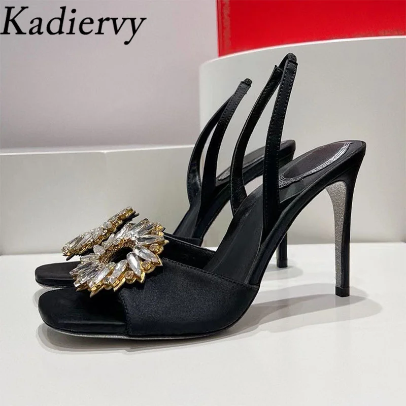 Sexy High Heels Sandals Woman Rhinestone Flower Wedding Shoes Satin Back Strap Thin Heels Crystal Sandals Women Sandalias
Sexy High Heels Sandals Woman Rhinestone Flower Wedding Shoes Satin Back Strap Thin Heels Crystal Sandals Women Sandalias