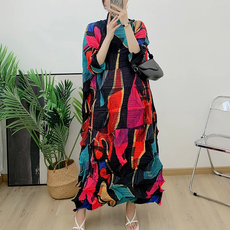 Miyake Printed Pleated Diamond Loose Dress, Irregular Pleated Dress, New Design, Plus Size, Fashion Trend
Miyake Printed Pleated Diamond Loose Dress, Irregular Pleated Dress, New Design, Plus Size, Fashion Trend