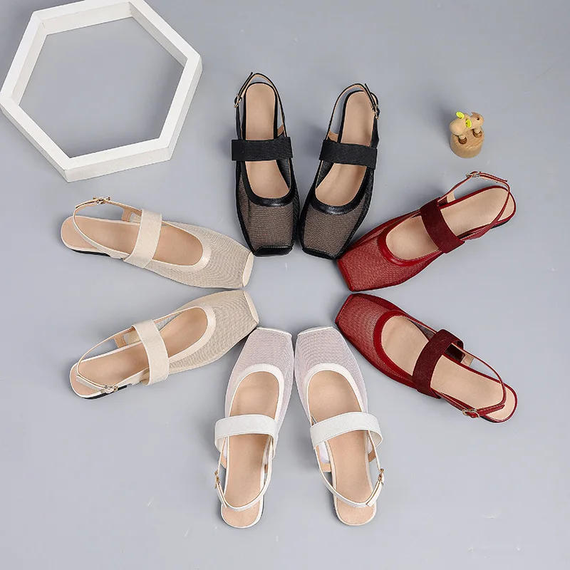 Summer Large Size Slingbacks Sandales Women Fashion Square Toe Flats Comfortable Lightweight Breathable Mesh Casual Shoes
Summer Large Size Slingbacks Sandales Women Fashion Square Toe Flats Comfortable Lightweight Breathable Mesh Casual Shoes