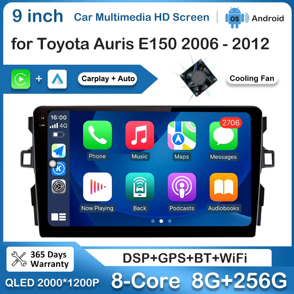 Wireless Carplay 9 inch Android Auto for Toyota Auris E150 2006 - 2012 Car Multimedia Radio Player GPS Navigation WiFi HD Screen
Wireless Carplay 9 inch Android Auto for Toyota Auris E150 2006 - 2012 Car Multimedia Radio Player GPS Navigation WiFi HD Screen