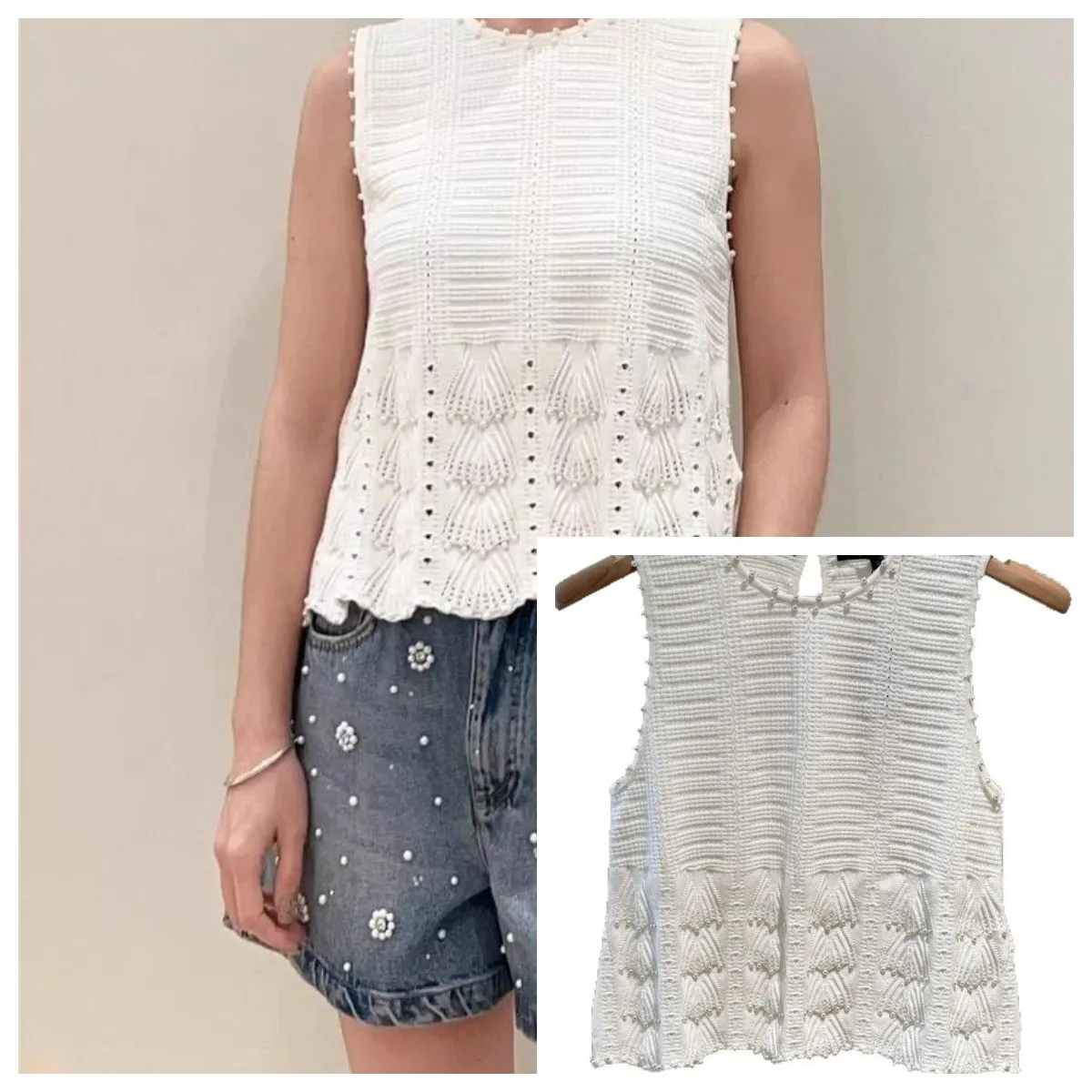 2026 Spring/summer Women Round Neck Sleeveless Short Bead Embellished Pullover Sweater Top
2026 Spring/summer Women Round Neck Sleeveless Short Bead Embellished Pullover Sweater Top