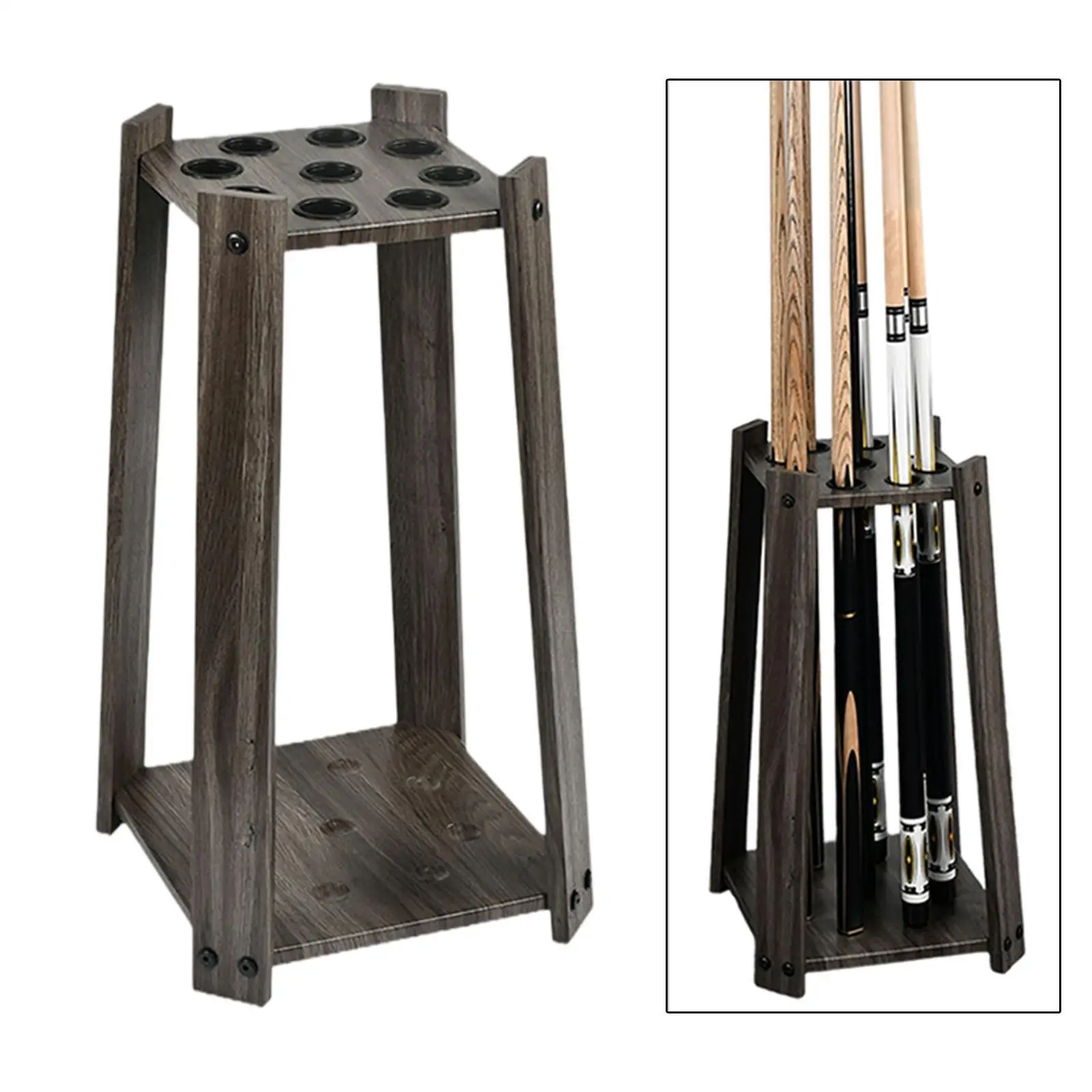 Стойка для бильярдного кия, удобная прочная подставка для хранения, вмещает 9-струйный держатель для бильярдного кия для дома, удочка для гольф-клуба 
Стойка для бильярдного кия, удобная прочная подставка для хранения, вмещает 9-струйный держатель для бильярдного кия для дома, удочка для гольф-клуба