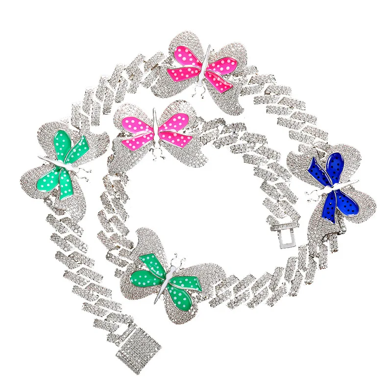 AAA+ CZ Stone Paved Bling Ice Out 5pcs Butterfly Cuban Miami Link Chain Chokers Necklaces for Men Women Hip Hop Rapper Jewelry
AAA+ CZ Stone Paved Bling Ice Out 5pcs Butterfly Cuban Miami Link Chain Chokers Necklaces for Men Women Hip Hop Rapper Jewelry