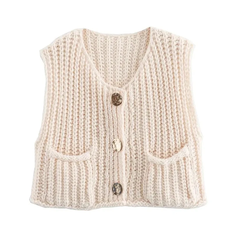 Women's New Thick Sweater Cardigan Women's Spring And Autumn New Short Loose Sleeveless Knitted Vest Comfortable Casual Vest Top
Women's New Thick Sweater Cardigan Women's Spring And Autumn New Short Loose Sleeveless Knitted Vest Comfortable Casual Vest Top