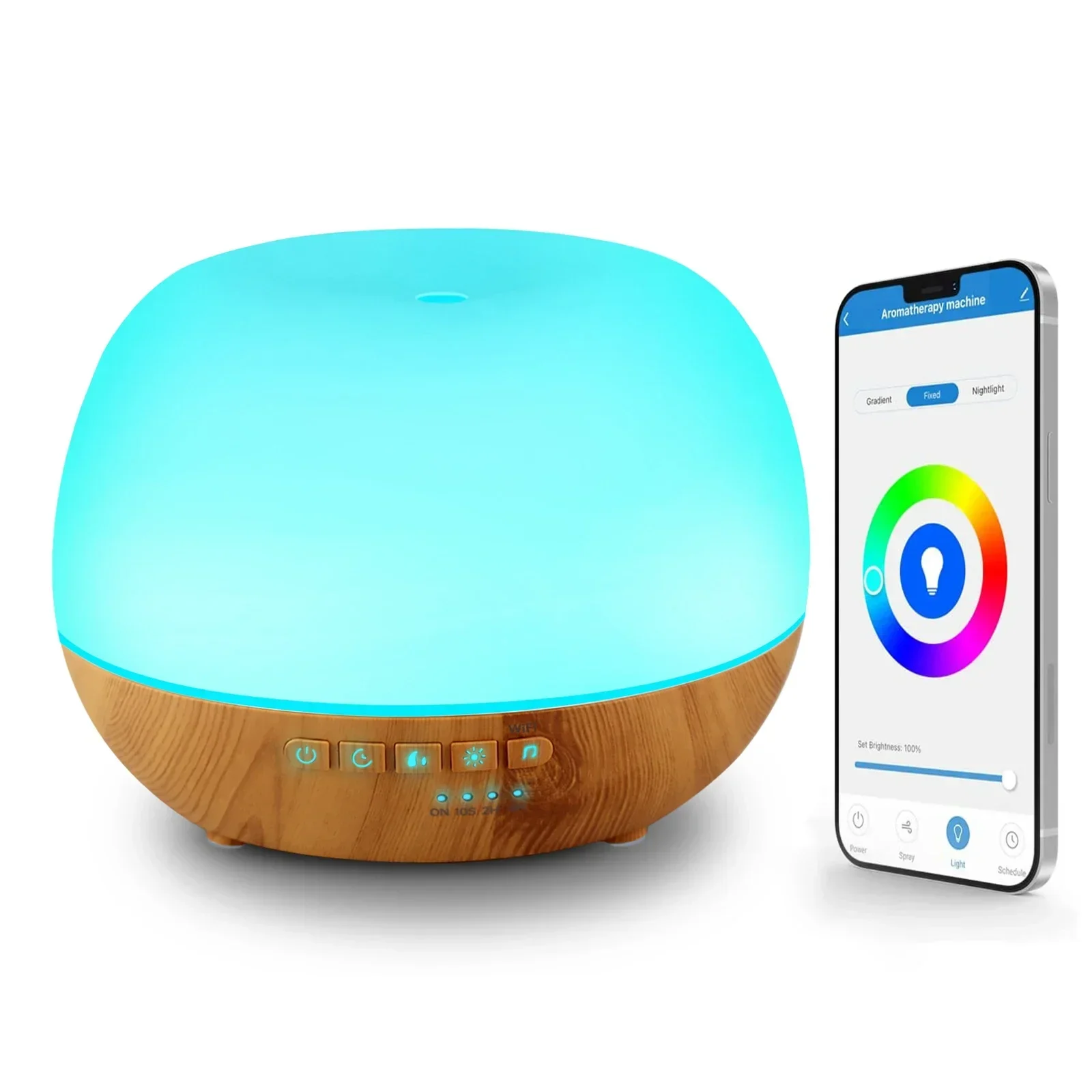 Smart WiFi 500ml Aromatherapy Essential Oil Diffuser Air Humidifier, Connect with Tuya, Alexa and Google Home with 7 LED Colors
Smart WiFi 500ml Aromatherapy Essential Oil Diffuser Air Humidifier, Connect with Tuya, Alexa and Google Home with 7 LED Colors