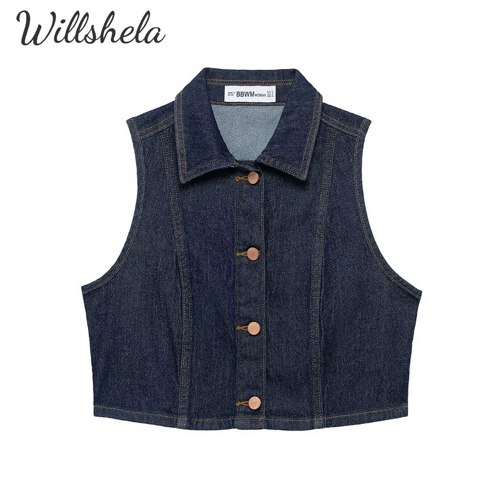 Willshela Women Fashion Denim Jeans Vest Lapel Collar Sleeveless Female Chic Mujer Tops Waistcoat
Willshela Women Fashion Denim Jeans Vest Lapel Collar Sleeveless Female Chic Mujer Tops Waistcoat