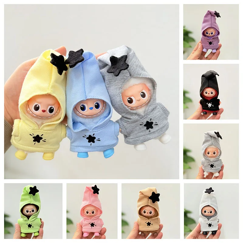 For Labubu Version 4 Vinyl Plush Pendant Doll Clothes Star Print Hooded Sweatshirt Cute Bag Charm Doll Accessory Toy Collectors
For Labubu Version 4 Vinyl Plush Pendant Doll Clothes Star Print Hooded Sweatshirt Cute Bag Charm Doll Accessory Toy Collectors