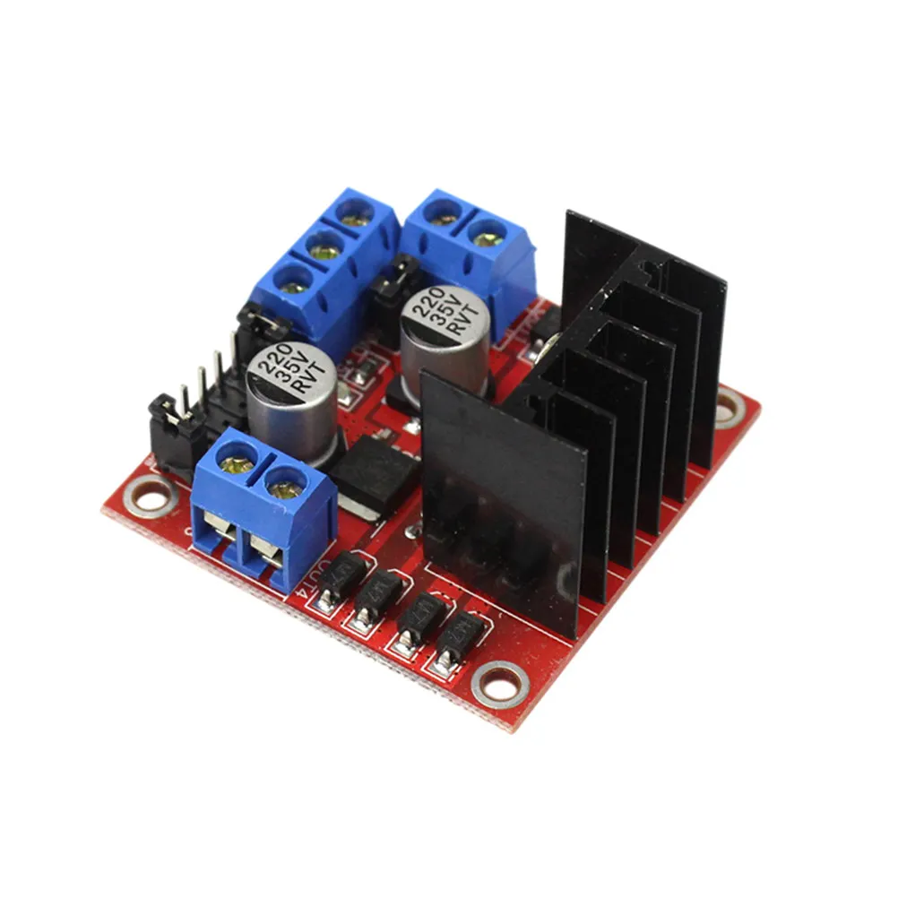 L298n Dual H Bridge Motor Driver Module 5-35V Dc Stepper Motor Controller Board High Stability Electrolytic Capacitors Low Heat