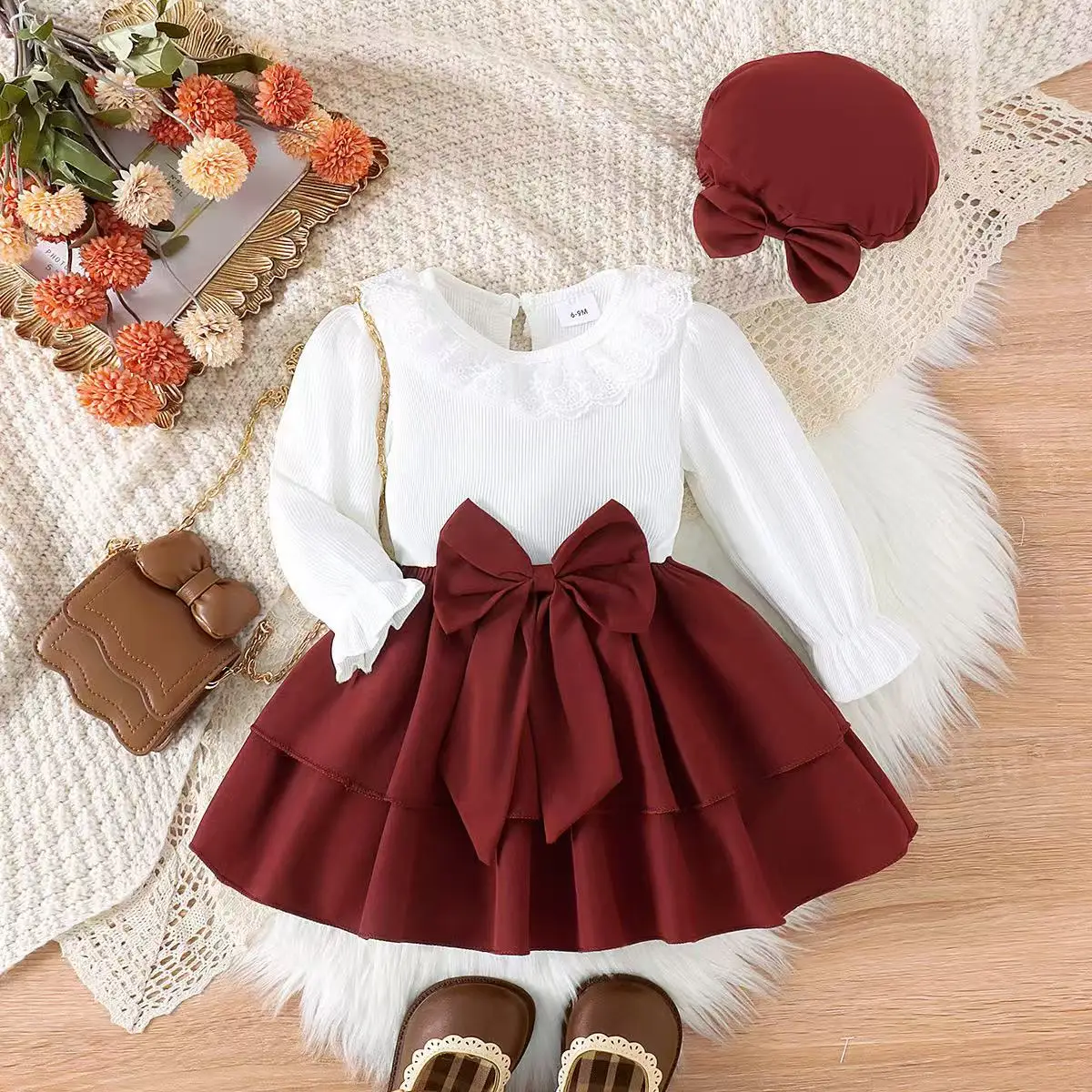 2PCS Autumn 0-3 Speed Girls And Babies Have Comfortable Foreign Style And Sweet Solid Color Lace Collar Top + Skirt Set 2025 New
2PCS Autumn 0-3 Speed Girls And Babies Have Comfortable Foreign Style And Sweet Solid Color Lace Collar Top + Skirt Set 2025 New