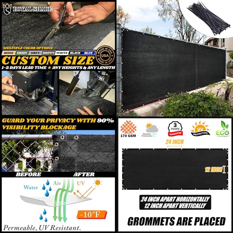 4' x 50' Fence Privacy Screen Windscreen Cover Netting Mesh Fabric Cloth - Cable Zip Ties Included We Make Custom Size
4' x 50' Fence Privacy Screen Windscreen Cover Netting Mesh Fabric Cloth - Cable Zip Ties Included We Make Custom Size