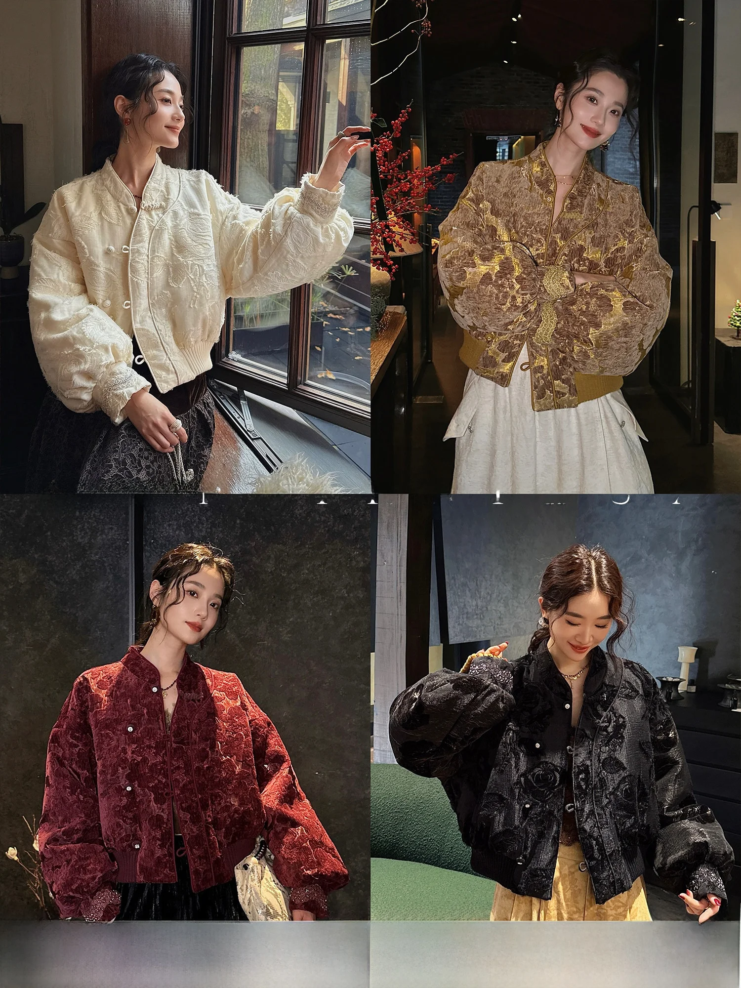 Sanji Bla Flower New Chinese Sle ort Quilted Coat Women's Winter Outerwear Faionable Snowy Chiffon Rose Print Jaet
Sanji Bla Flower New Chinese Sle ort Quilted Coat Women's Winter Outerwear Faionable Snowy Chiffon Rose Print Jaet