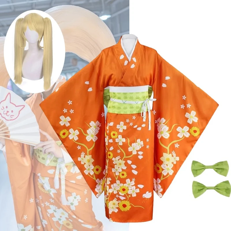 Anime Saionji Hiyoko Cosplay Costume Orange Japanese Kimono Long Dress Role Play Outfit Full Set for Women Theme Party
Anime Saionji Hiyoko Cosplay Costume Orange Japanese Kimono Long Dress Role Play Outfit Full Set for Women Theme Party