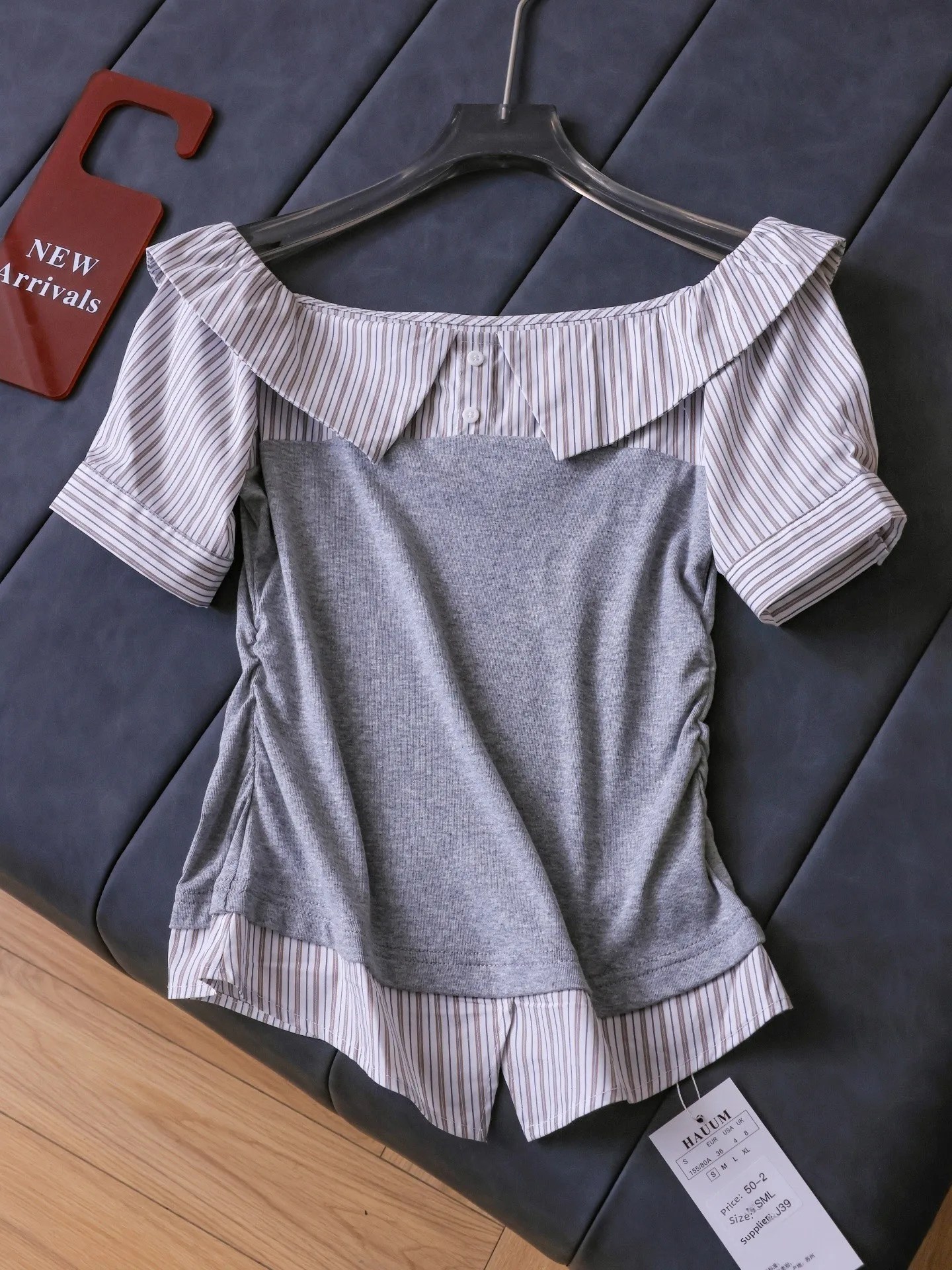 Slim Fit Striped Color Block Short Sleeve Sweet Style Women's T-Shirt One Shoulder Neckline Cotton Material R543 Summer Fashion
Slim Fit Striped Color Block Short Sleeve Sweet Style Women's T-Shirt One Shoulder Neckline Cotton Material R543 Summer Fashion