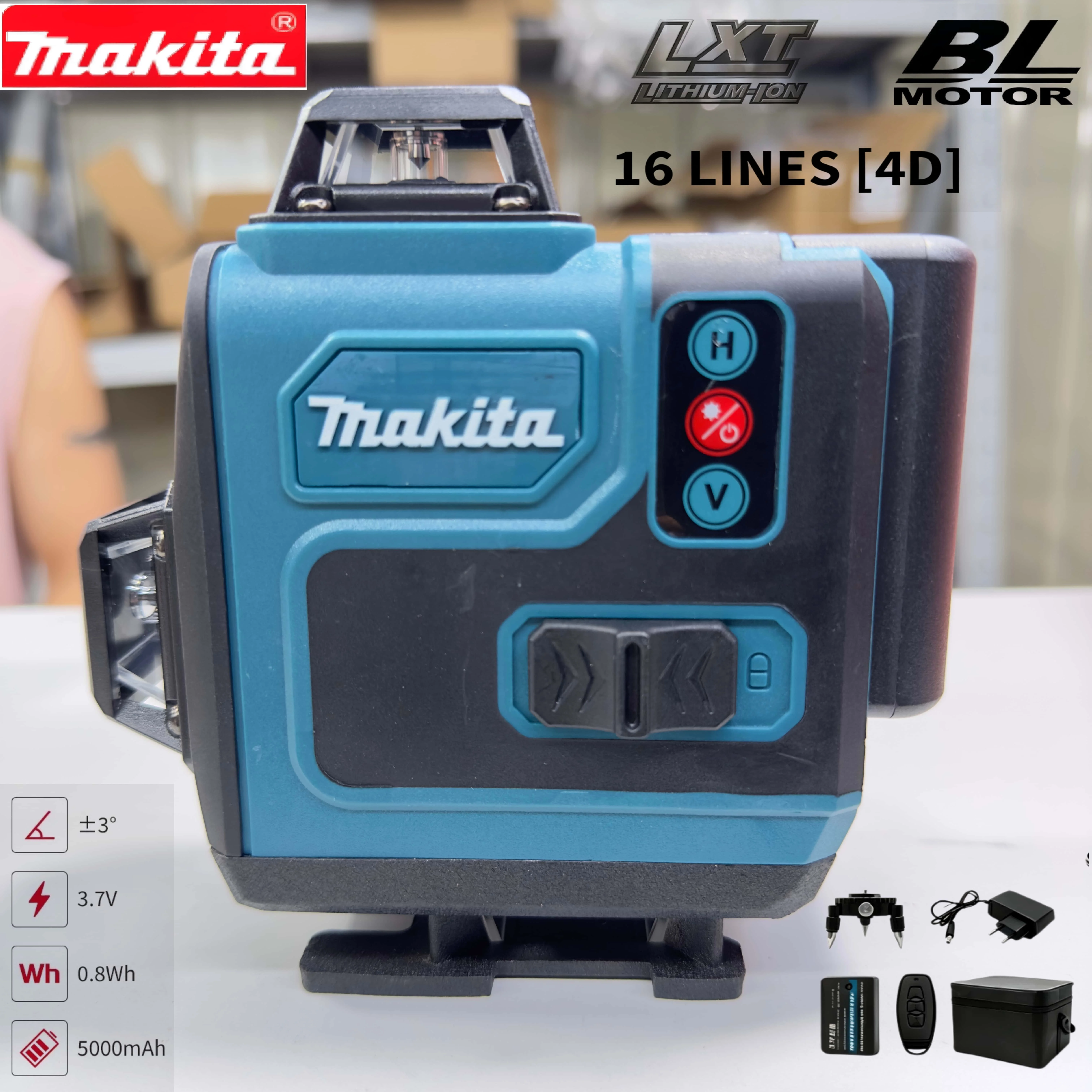 New Makita 4D 16 Lines Green Laser Level 360° Auto Self Leveling 18V 6.0Ah Lithium Battery Construction Carpentry Measuring Tool
New Makita 4D 16 Lines Green Laser Level 360° Auto Self Leveling 18V 6.0Ah Lithium Battery Construction Carpentry Measuring Tool