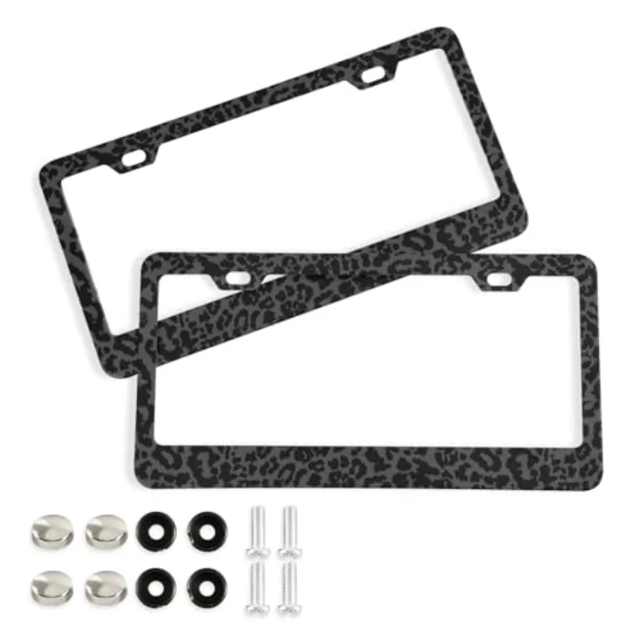 Dark Gray Leopard Cheetah Print License Plate Frames for Women Men 2 pcs Personalized Car License Plate Holder with Screw Caps,
Dark Gray Leopard Cheetah Print License Plate Frames for Women Men 2 pcs Personalized Car License Plate Holder with Screw Caps,