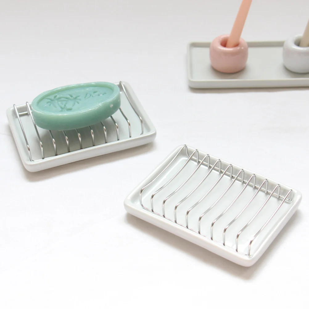 Керамическая мыльница с улучшенной конструкцией, дренажный лоток из нержавеющей стали для ванной и кухни, белая, утолщенное дно, легкий дренаж
Керамическая мыльница с улучшенной конструкцией, дренажный лоток из нержавеющей стали для ванной и кухни, белая, утолщенное дно, легкий дренаж