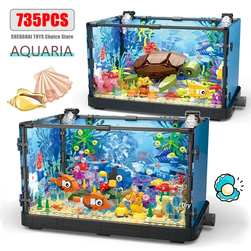 MOC Fishbowl Aquarium Building Blocks Sea Turtle Jellyfish Fish Tank With Light Bricks City Construction Toys For Childrens Kids
MOC Fishbowl Aquarium Building Blocks Sea Turtle Jellyfish Fish Tank With Light Bricks City Construction Toys For Childrens Kids