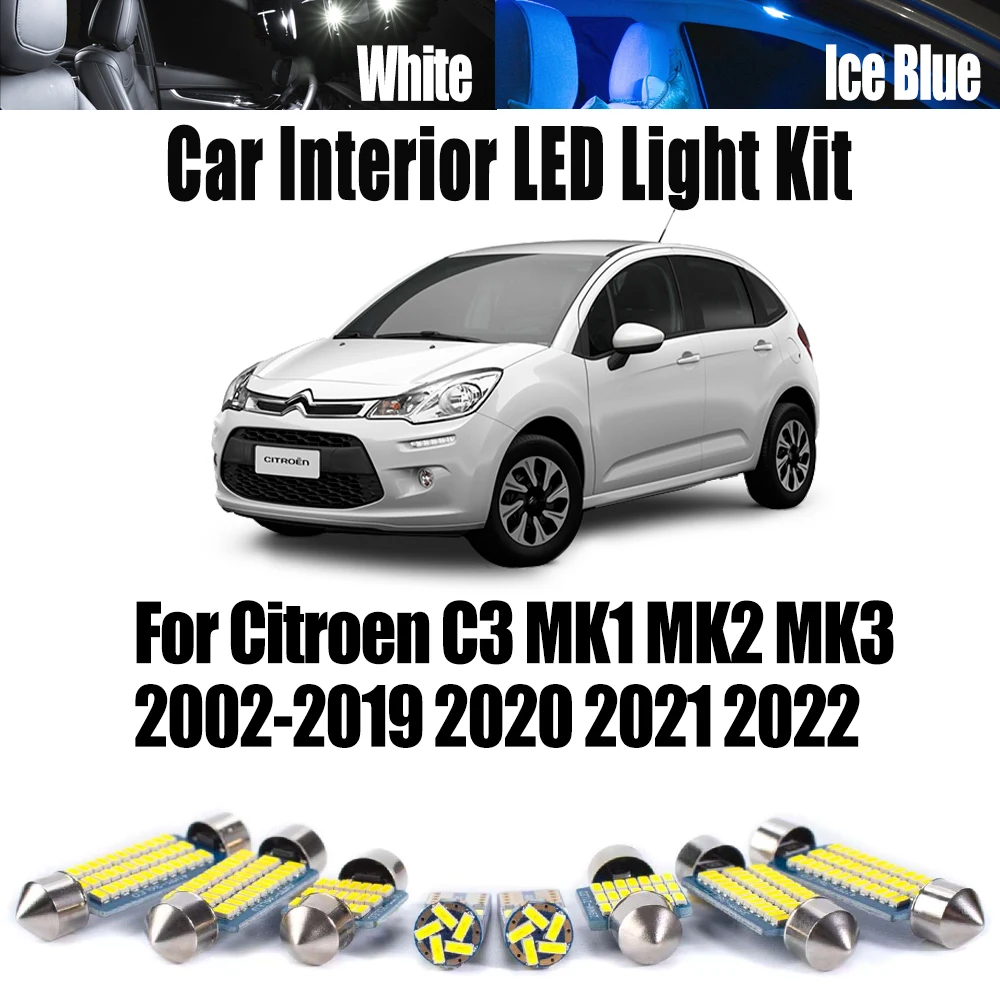 Светодиодные лампы Canbus для внутренней карты купола багажника, номерного знака, комплект освещения для Citroen C3 MK1 MK2 MK3 2002-2020 2021 2022, автомобильные аксессуары
Светодиодные лампы Canbus для внутренней карты купола багажника, номерного знака, комплект освещения для Citroen C3 MK1 MK2 MK3 2002-2020 2021 2022, автомобильные аксессуары
