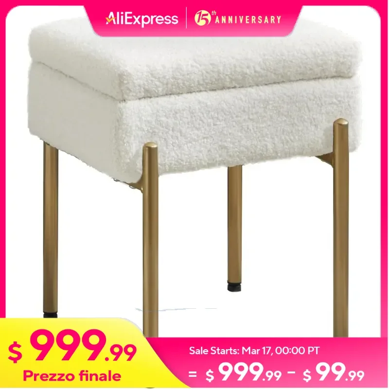 Vanity Stool Chair, Small Ottoman Stool with Storage, Makeup Vanity Chair with Anti-Slip Feet, Footstool Ottoman with Metal Legs
Vanity Stool Chair, Small Ottoman Stool with Storage, Makeup Vanity Chair with Anti-Slip Feet, Footstool Ottoman with Metal Legs