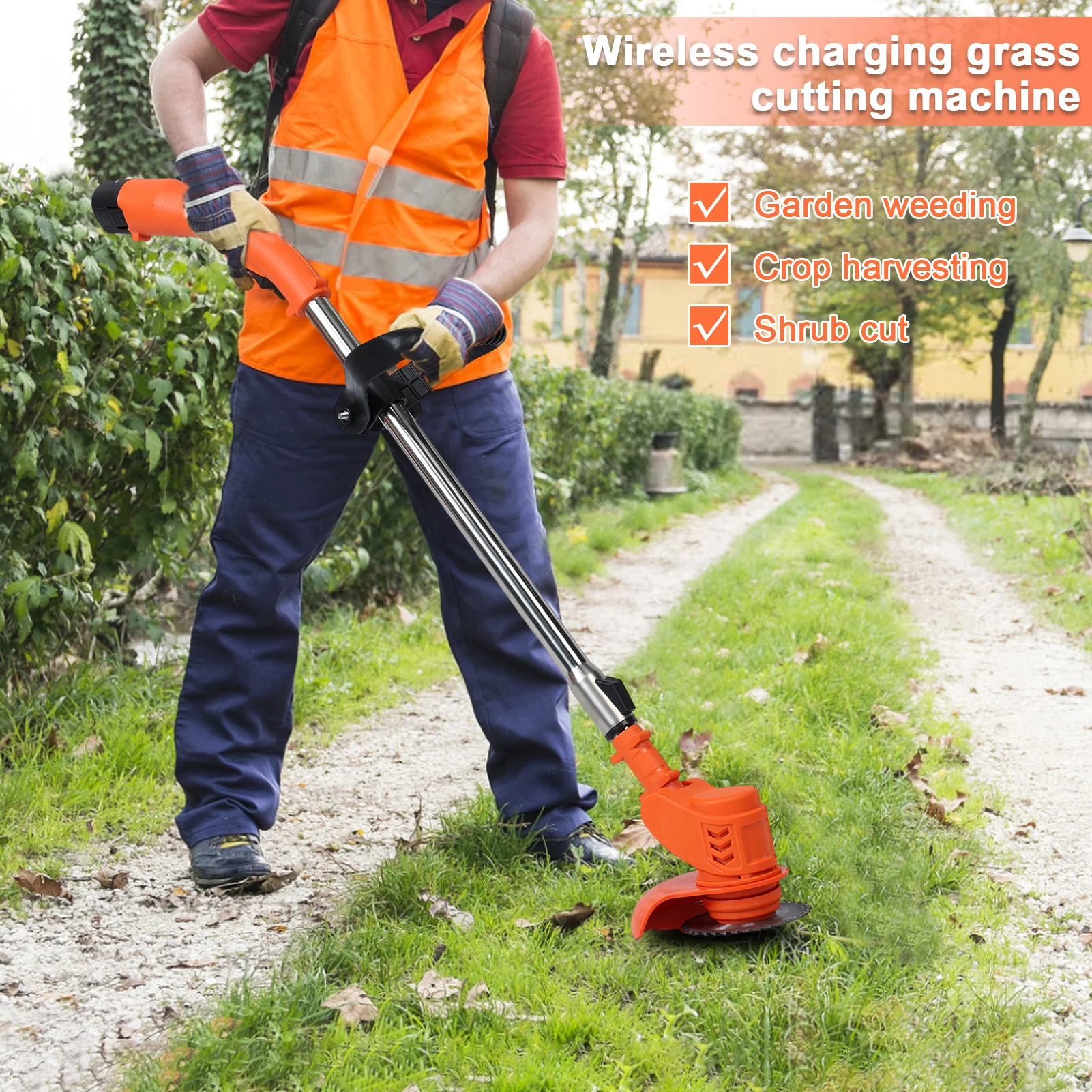 Weed Eater, Electric Weed Mower Cordless Trimmer, Telescopic Rod Home Weed Eater Cutter, Rechargeable Handheld Lawn Mower with 2
Weed Eater, Electric Weed Mower Cordless Trimmer, Telescopic Rod Home Weed Eater Cutter, Rechargeable Handheld Lawn Mower with 2