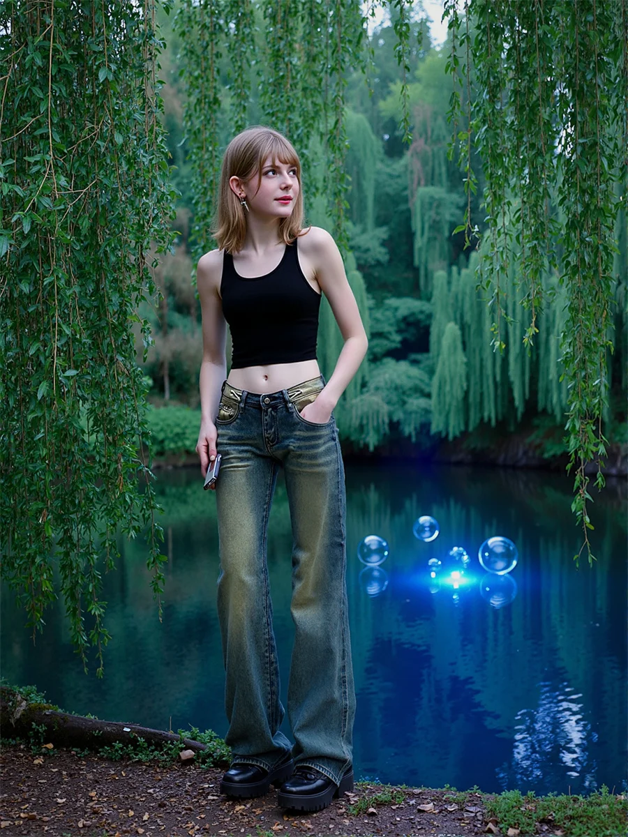 Low Waist Flared Jeans For Girls 20 Years New Style Denim Pants Women Clothes Summer Airy Ultra-Long Emo Festival Club Tie-Dye
Low Waist Flared Jeans For Girls 20 Years New Style Denim Pants Women Clothes Summer Airy Ultra-Long Emo Festival Club Tie-Dye