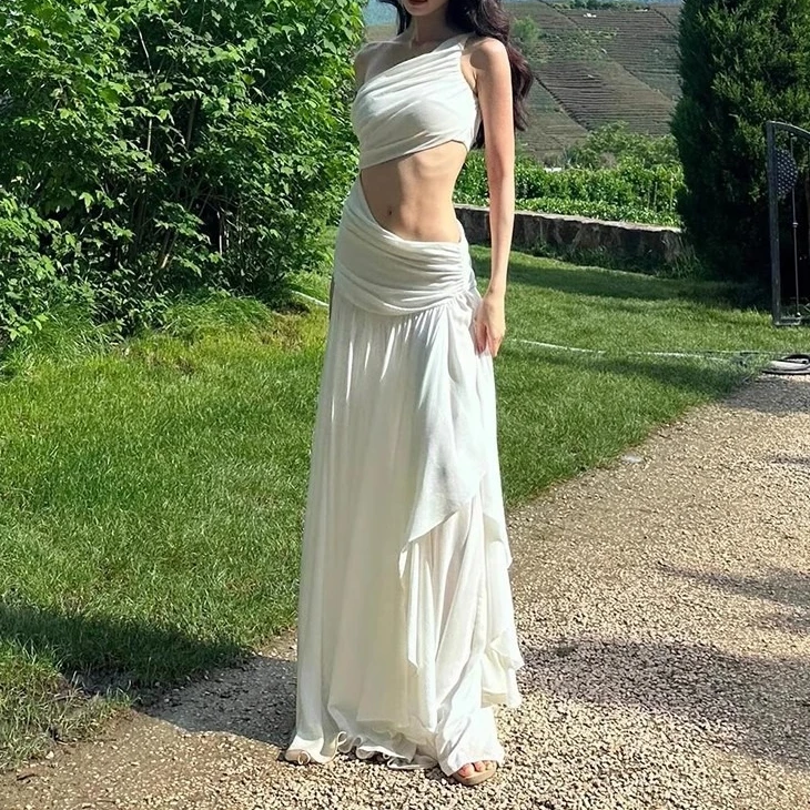 Белое платье без рукавов Assymmey, женское летнее праздничное шикарное платье, облегающее уличное платье, элегантная винтажная одежда для женщин
Белое платье без рукавов Assymmey, женское летнее праздничное шикарное платье, облегающее уличное платье, элегантная винтажная одежда для женщин