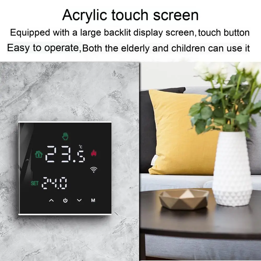 Tuya Thermoregulator WIFI Warm Water Floor Heating Thermostat Electric Heating Temperature Controller For Google Home Alexa
Tuya Thermoregulator WIFI Warm Water Floor Heating Thermostat Electric Heating Temperature Controller For Google Home Alexa