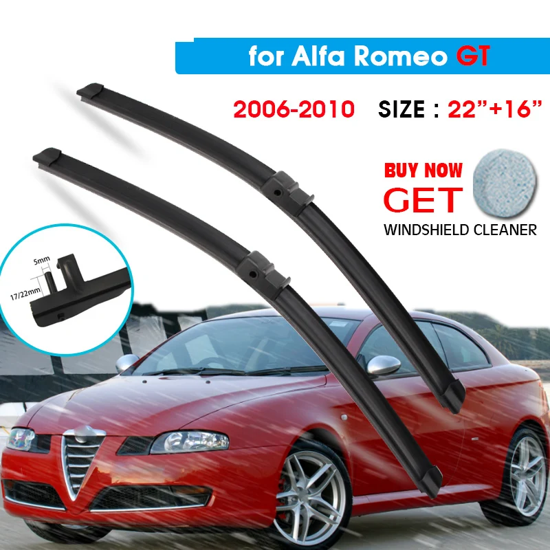 Car Wiper Blade For Alfa Romeo GT 22"+16" 2006-2010 Auto Windscreen Windshield Wipers Blades Window Wash Fit Side Pin Arm
Car Wiper Blade For Alfa Romeo GT 22"+16" 2006-2010 Auto Windscreen Windshield Wipers Blades Window Wash Fit Side Pin Arm