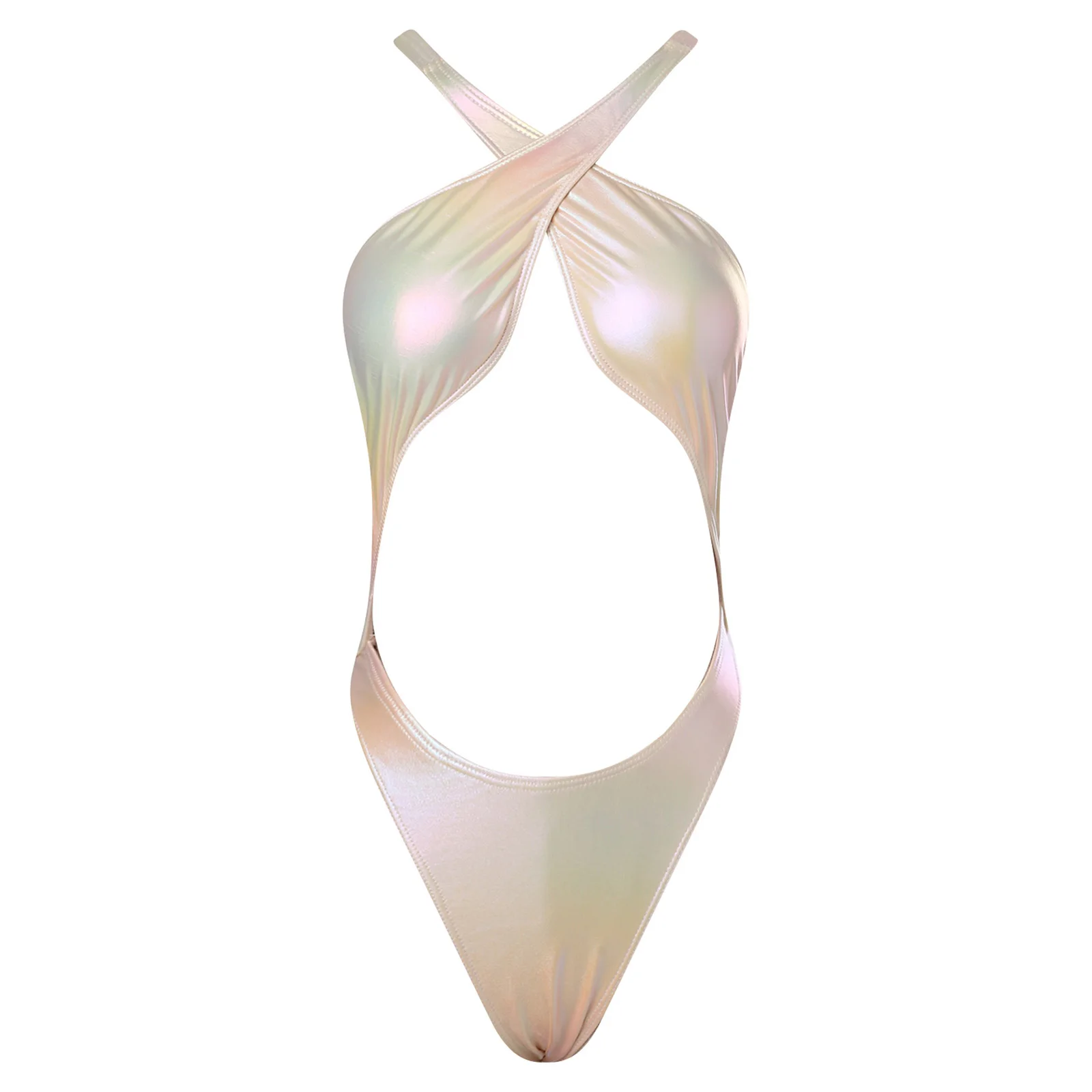 Iridescent Metallic One Piece Swimwear for Women Backless Crossing Strap with Chest Pads Bodysuit Fashion Playsuits Beachwear
Iridescent Metallic One Piece Swimwear for Women Backless Crossing Strap with Chest Pads Bodysuit Fashion Playsuits Beachwear