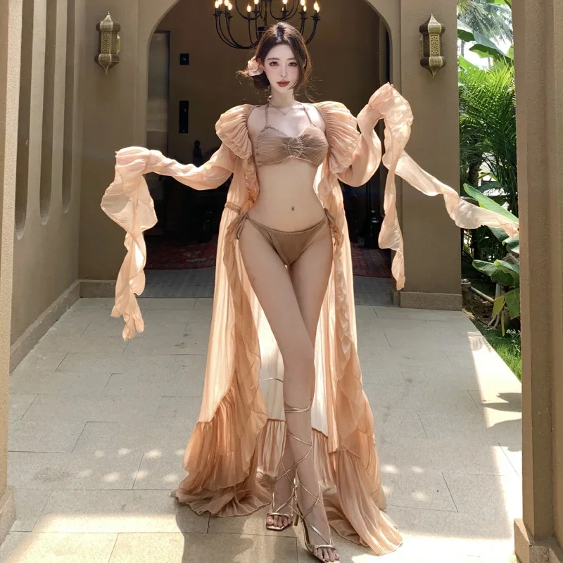Sexy Three-Point Bikini Swimming Suit Women's Beach Coast Long Dress Outerwear Pure Desire Summer Fairy Atmosphere Drifting
Sexy Three-Point Bikini Swimming Suit Women's Beach Coast Long Dress Outerwear Pure Desire Summer Fairy Atmosphere Drifting