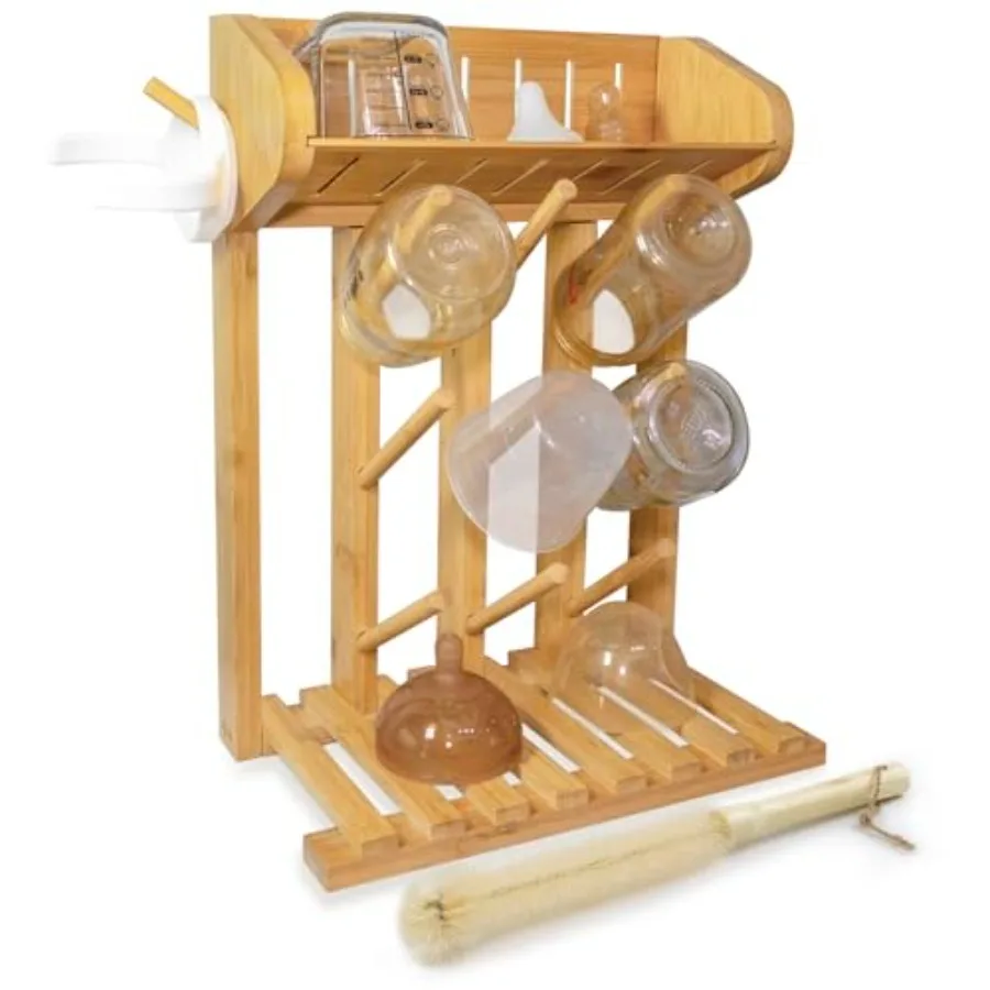 Bamboo Baby Bottle Drying Rack Vertical Space Saving Kitchen Organizer 9 Bottle Capacity Countertop Storage Holder and Bottle D
Bamboo Baby Bottle Drying Rack Vertical Space Saving Kitchen Organizer 9 Bottle Capacity Countertop Storage Holder and Bottle D