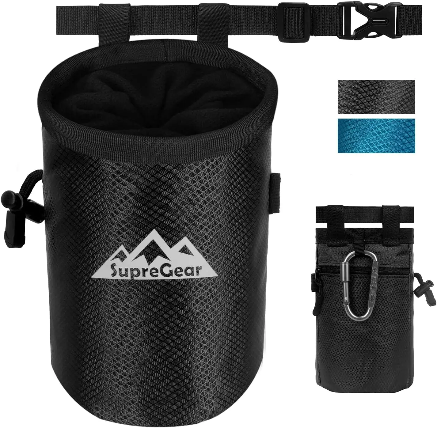 supregear Chalk Bag for Rock Climbing, Large Zipper Pocket with Brush Holder, Drawstring Closure, and Carabiner Clip, Ideal for Bouldering, Weightlifting, Gym
supregear Chalk Bag for Rock Climbing, Large Zipper Pocket with Brush Holder, Drawstring Closure, and Carabiner Clip, Ideal for Bouldering, Weightlifting, Gym