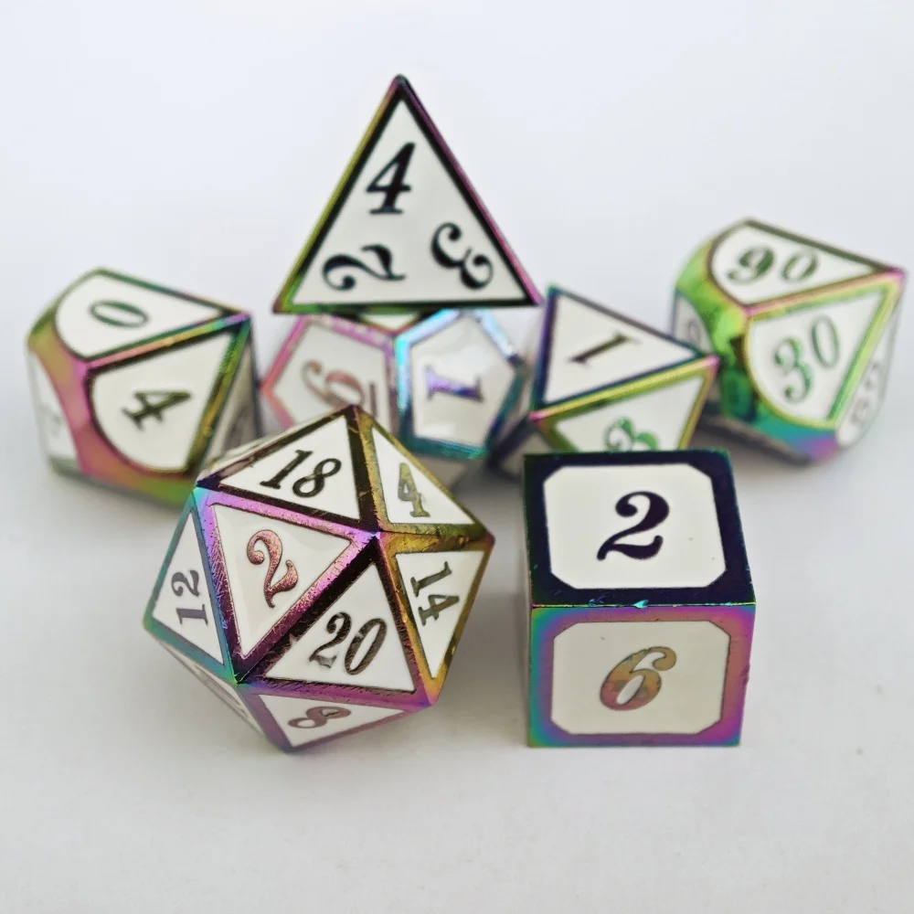 Набор твердых металлических кубиков DND. Многогранные игровые кубики премиум-класса для настольных ролевых игр, D&D и коллекционеров.
Набор твердых металлических кубиков DND. Многогранные игровые кубики премиум-класса для настольных ролевых игр, D&D и коллекционеров.